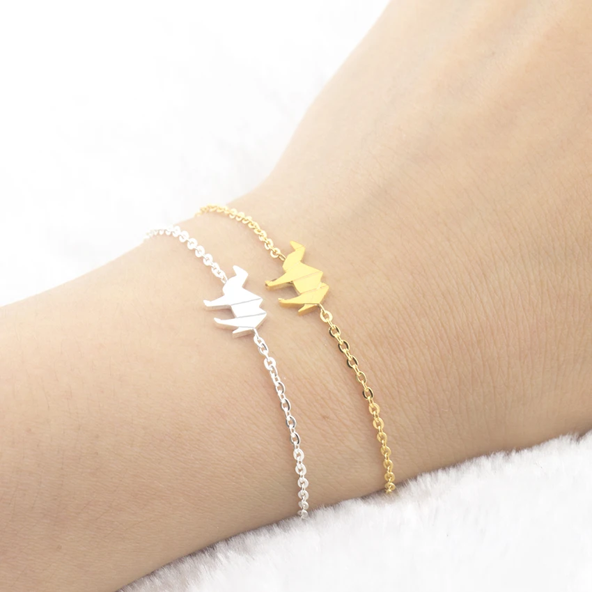 

Stainless Steel Delicate Origami Camel Bracelet Jewelry Gold Silver Color Chain & Link Bracelets For Women Birthday Gift Pulsera