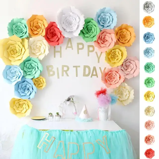 wedding year anniversary ideas 2 Paper Decor Wall 3D Wedding Decoration 2PCS/Set Flower