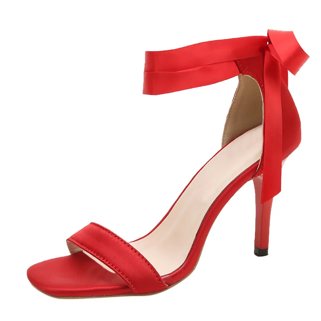 

Luxury Sexy High Heel Elegant Party Shoes Solid Rainbow Solid Open Toe Sandals Cross-Strap High Heeled Shoes Lace-Up Stiletto