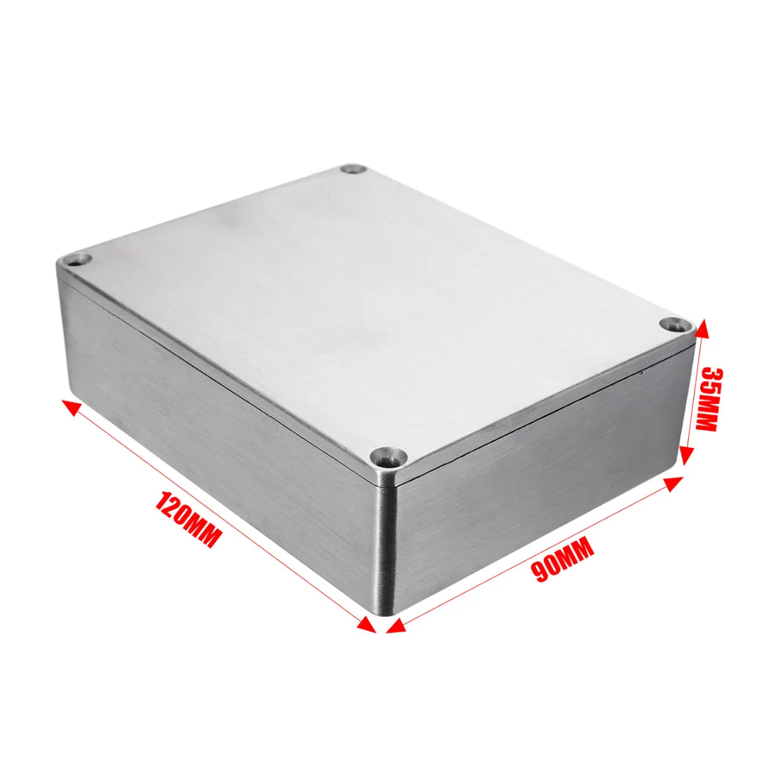1pcs Silver Aluminium Enclosure Instrument Box Electronic Diecast Stompbox Project Box with 4 Steel Screws