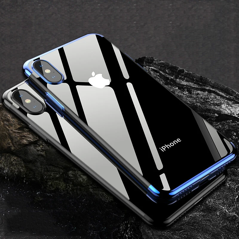 

Phone Case for iPhone X 10 Luxury Clear Transparent TPU Soft Plated Cover Bumper On The for Apple iPhone 6 S 7 8 Plus X Case