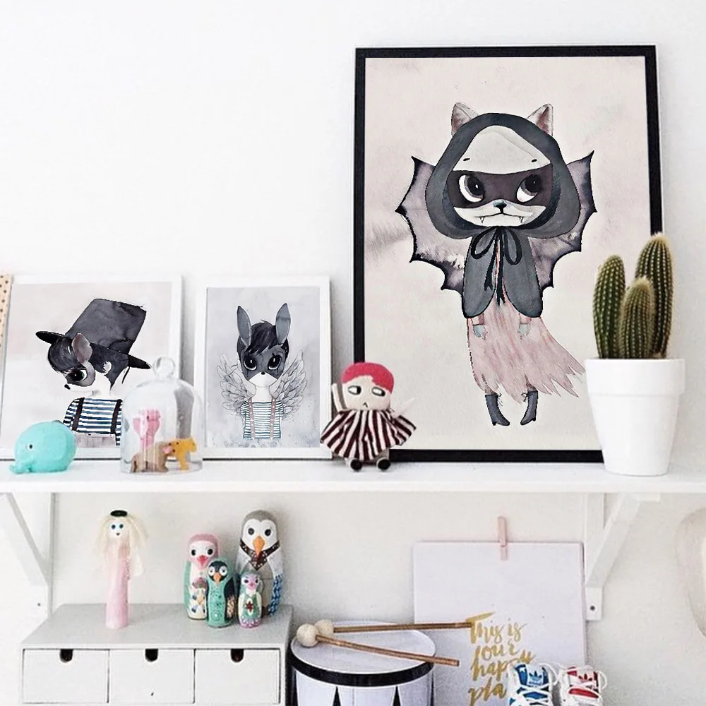 Kawaii Cartoon Poster Wall Art Canvas Print Minimalist Painting Decorative Picture for Kids Baby Room Home Decoration | Дом и сад