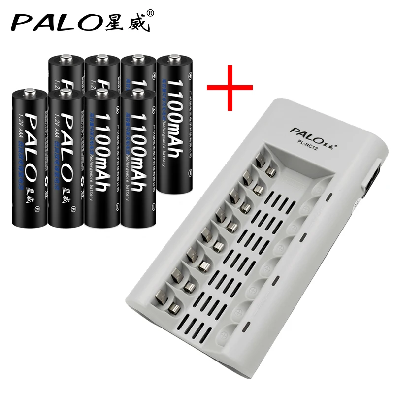 

100% Original C808W 8 Slots Charger For AA / AAA NiCd NiMh Batteries Intelligent Battery Charger+8Pcs 1.2V NI-MH AAA Batteries