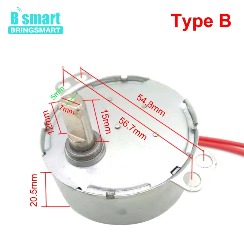 Bringsmart Мини DC мотор-редуктор JS-50(B) 12 вольт BLDC синхронный двигатель DC 5-24 В бесщеточный двигатель постоянного тока 50 Гц 0,9-60 об/мин большой крутящий момент