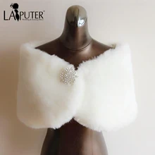 Новое поступление Кот Красный Теплый Искусственный мех Для женщин свадебные Обёрточная бумага Зимняя Свадьба Болеро Куртки Искусственный мех палантины