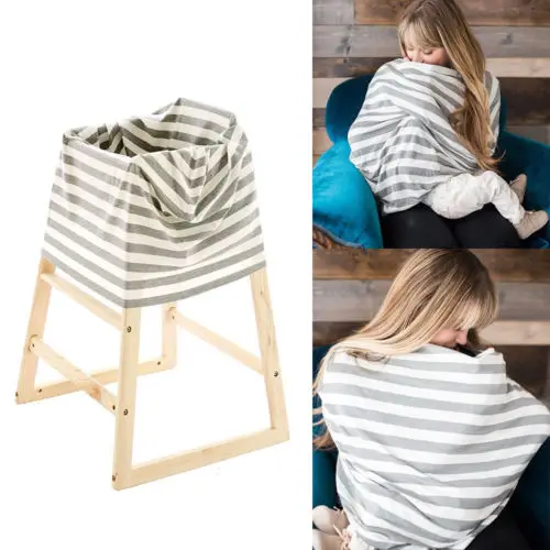 2017 Nursing Breastfeeding Cover Scarf Baby Car Seat Canopy Infinity Stretchy Shawl Stripe Print Pregnant Coat One Size | Женская одежда