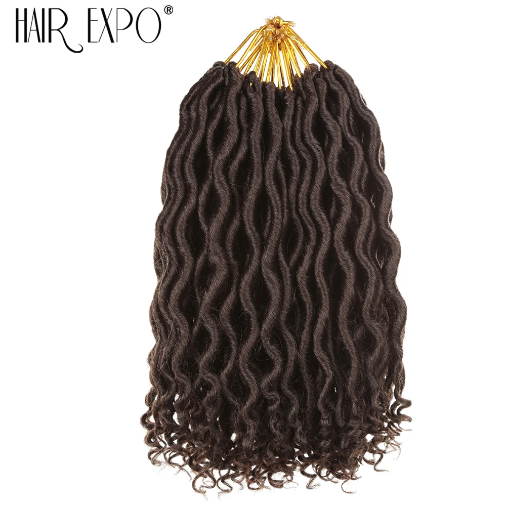 Волосы EXpo City 12 ''богиня Faux locs Curly концы короткие волнистые синтетические волосы для наращивания крючком косы 12 прядей/упаковка черный Afros