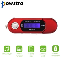 Powstro MP3-плееры ЖК-дисплей Экран Портативный USB цифровой Поддержка 32 ГБ карты памяти и fm Радио музыкальный плеер