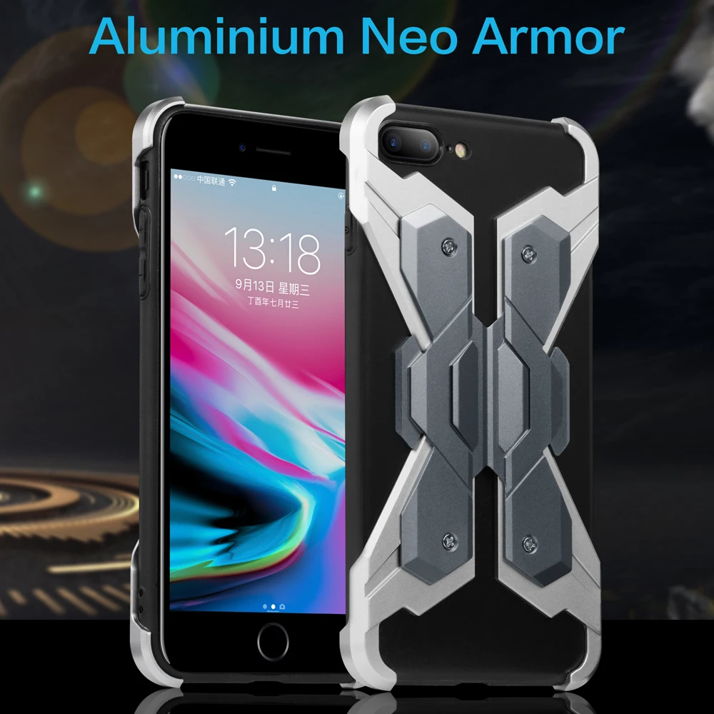 

Shockproof Phone Cases For iPhone X 7 8 Plus 6 6s Plus Metal Case For Samsung Galaxy Note 8 S8 Plus Huawei Mate 10 Pro Capa SG27
