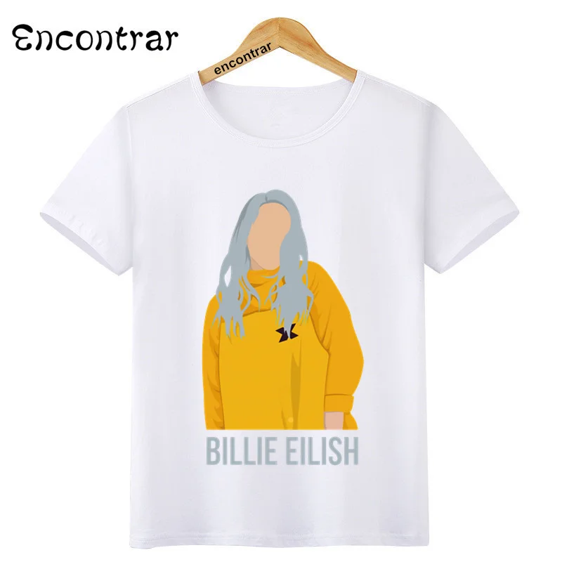 Billie Eilish/повседневные мужские футболки с круглым вырезом и принтом модные детские топы, футболка для мальчиков и девочек детская футболка с короткими рукавами г. ooo4569 - Цвет: oHKP4569C