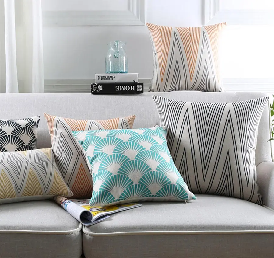 

Free Shipping!Solid color geometric square throw pillow/almofadas case 53x53 60x60 30x50,european cushion cover home decore