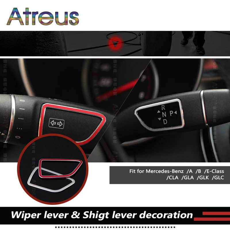 

2pc Car Wiper Lever shift Frame Stickers For Mercedes Benz W212 W213 W176 W246 C117 X253 A B E GLA GLK CLA GLC Class Accessories