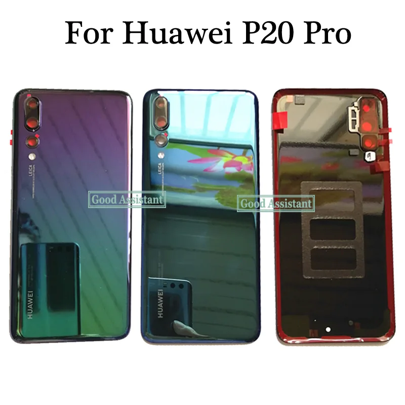 Для huawei P20 Pro CLT-AL01 CLT-TL01 CLT-L0J задняя Батарея крышка дверца батарейного Корпус чехол сзади Стекло объектив Запасные части