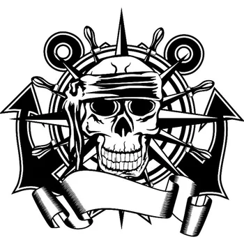 

Anchor Rudder Skull Sticker Punk Death Decal Devil Name Car Art Home Decoration Wall Decals Decor Mural Rock Compass Decal