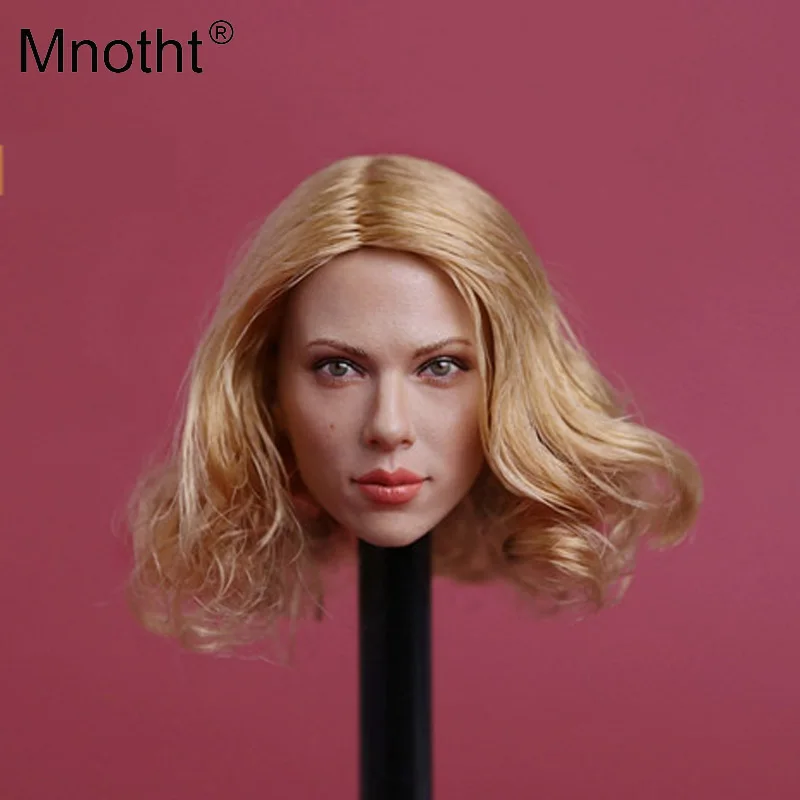 

Mnotht 1/6 Female Head Sculpt GC002B soldier European Widow Scarlett Johansson doll Short Golden Hair head toy12'' Action Figure
