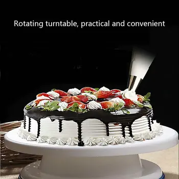 

27.5cm DIY Cake Decoration Turntable Manually Rotating Cake Turntable Round Shaped Cake Mounting Pattern Baking Tools Supplies