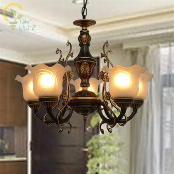 

Lustre European Luxy Chandelier with Glass for living room Antique lighting Fixtures American Loft Style restaurant Chandelier