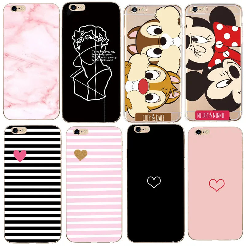 

For iPhone X Case 5 5S 6 6S 7 8 Plus X XS Leaves Minnie For Cover iPhone 7 SE Case Soft TPU For Capa iPhone 8 Case Capinha