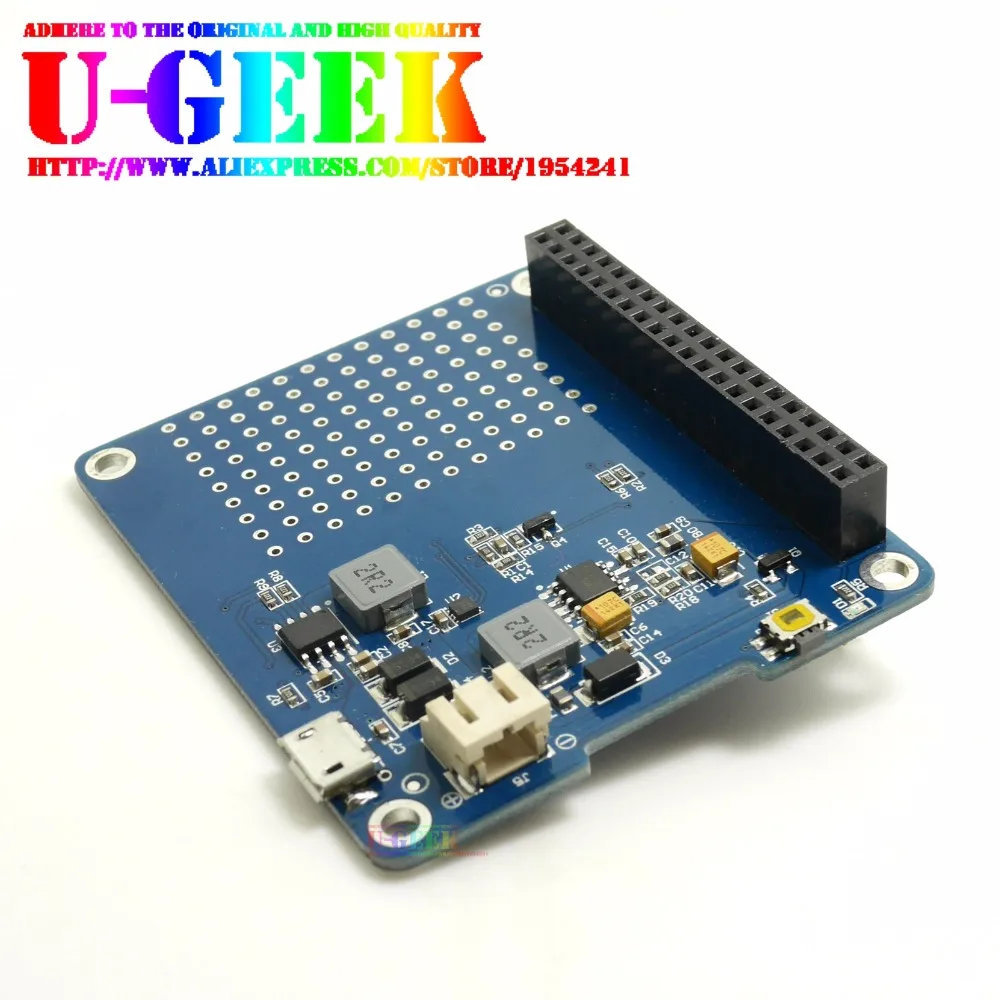 UGEEK UPS шляпа доска для 3B/Raspberry Pi 4/3B+/3A+/2B/4B/Zero w | Raspberry Pi Батарея адаптер | Питание | Источники питания Pi 3