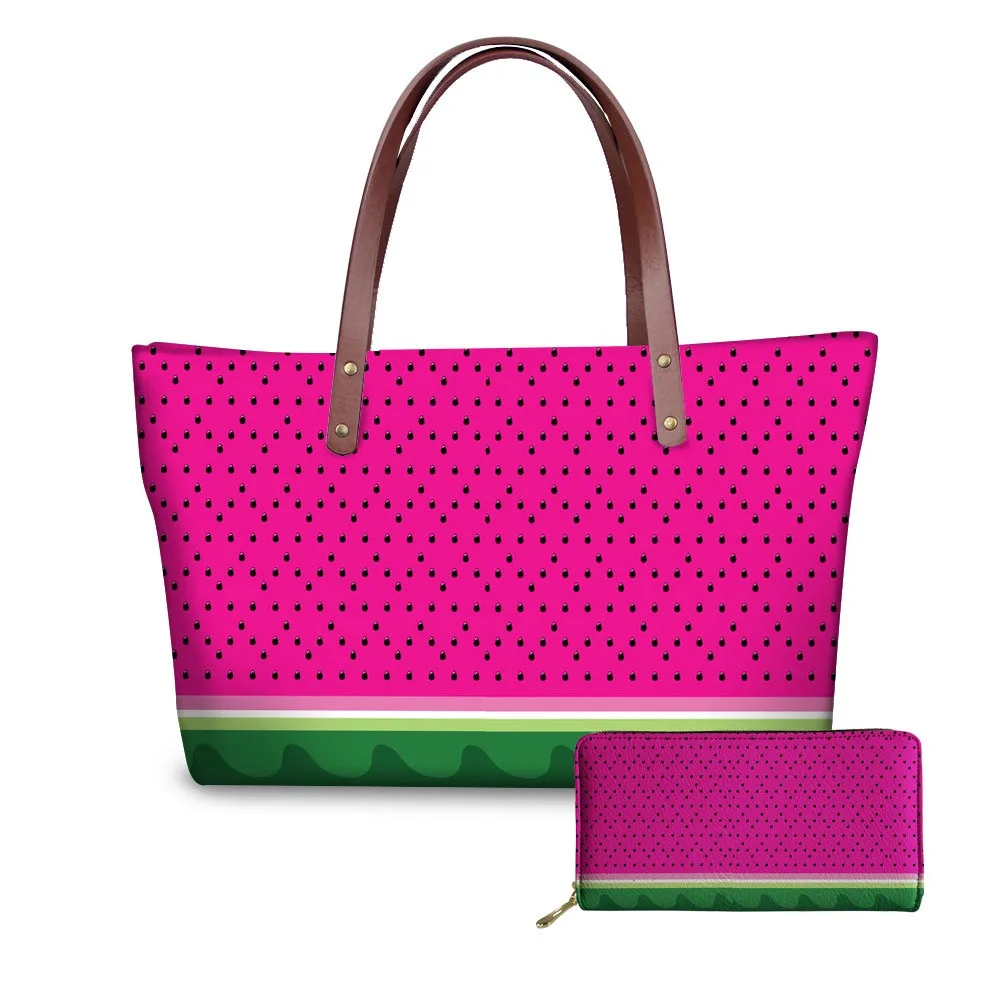 

Customized Women Handbags Tote Bag Bright Watermelon Border Printing Purses and Handbags Top-handle Bags Ladies Party Bags