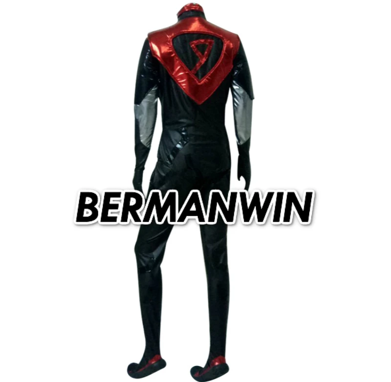 Bermanwin высокое качество eva Ray Evangelion Ayanami Rei костюм черный и красный цвета костюм Блестящий металлический Косплэй костюм