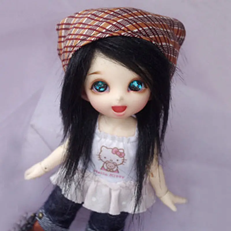 [Wamami] черный длинный шерстяной парик/волосы 1/8 Pukifee Ae лати BJD Dollfie 14 см