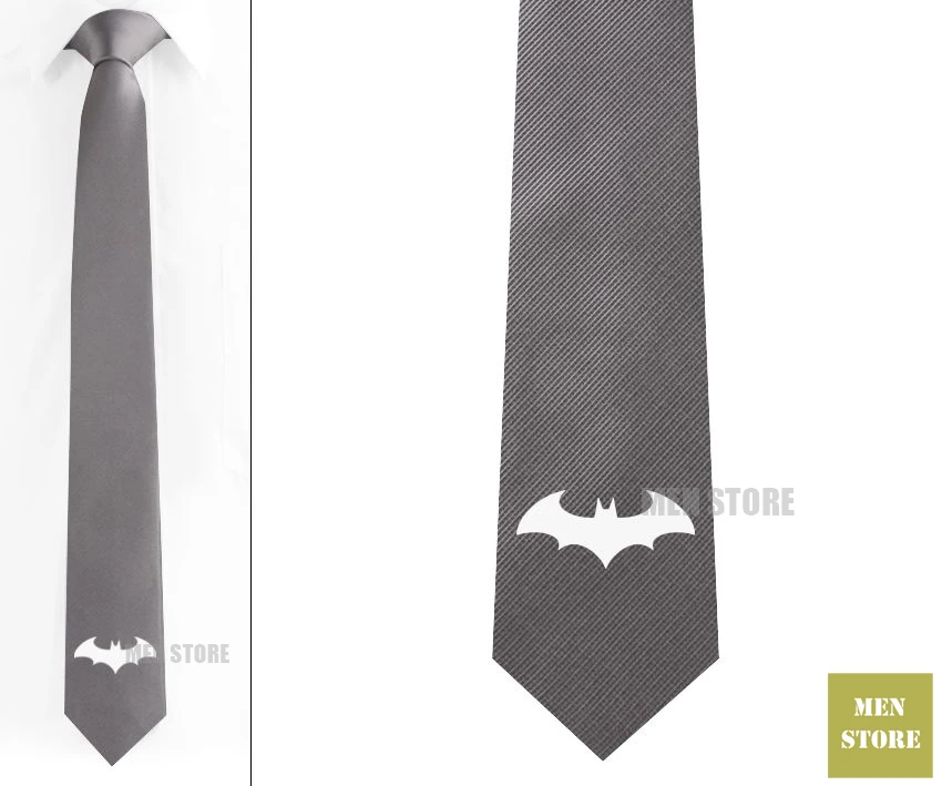 Прохладный Бэтмен Символ узор Для мужчин жаккардовые Тощий Узкие 2," галстук 6 см галстуки Свадебная вечеринка жениха галстук, запонки LK077M
