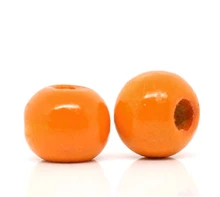 DoreenBeads 200 оранжевые окрашенные Круглые деревянные бусины 10x9 мм (B13662), yiwu