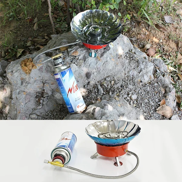 Online Estufa a prueba de viento cocina utensilios de cocina quemadores de Gas para Camping Picnic Cocina Barbacoa con tubo extendido 3 tipos CL045