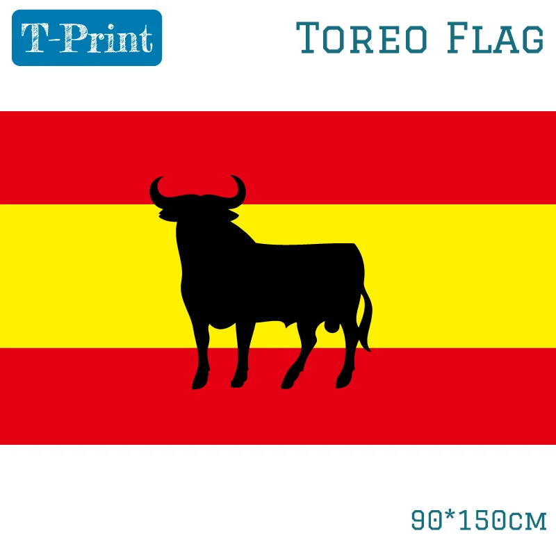 

Spain Bullfight Flag 90x150cm Decoration 3x5ft Spanish Bullfighting Flag For Tourada Toreo Corrida De Toros Tauromaquia