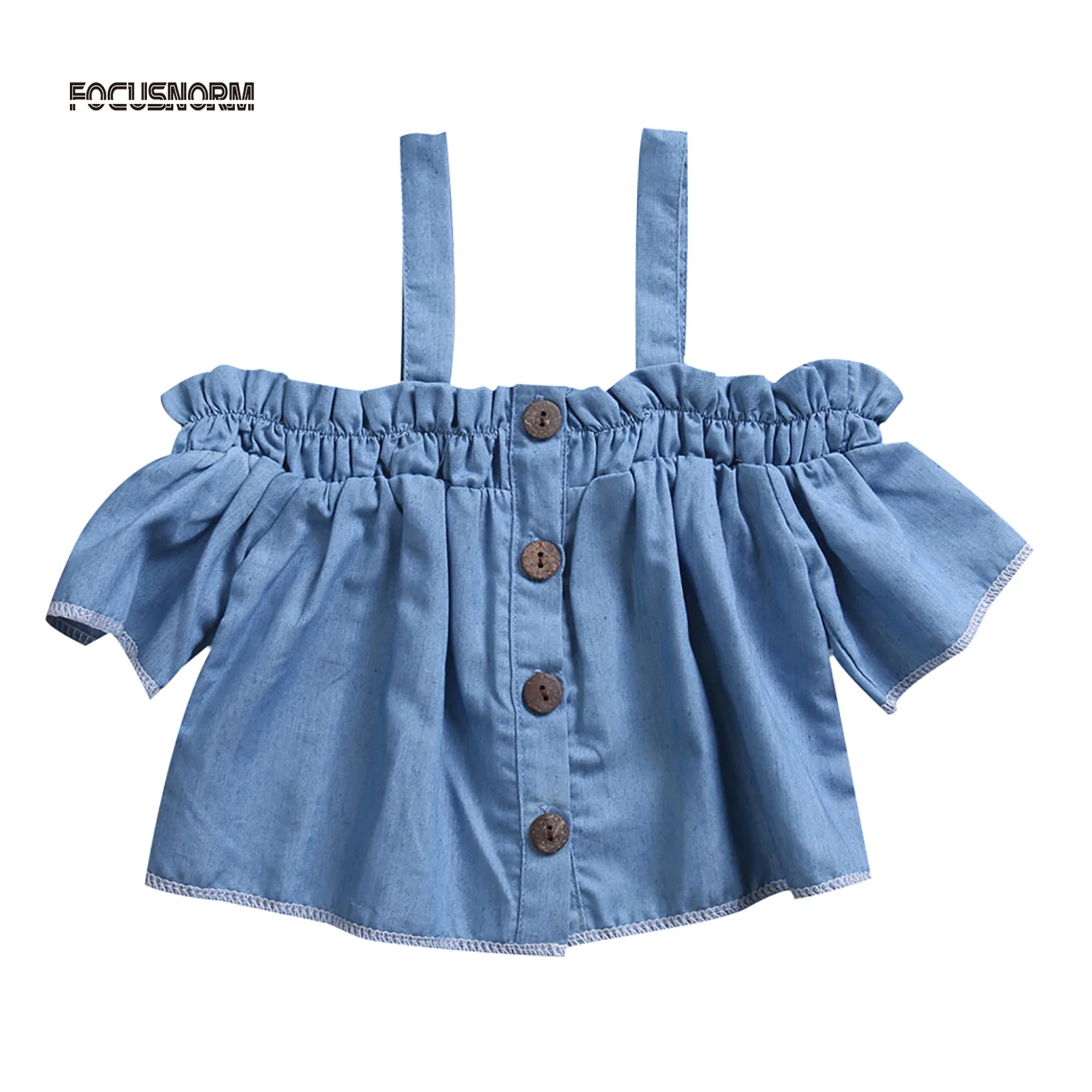 

Summer Toddler Infant Baby Girls Tops Cothes Ruffles Off Shoulder Blouse T Shirt Fashion Girl Clothing
