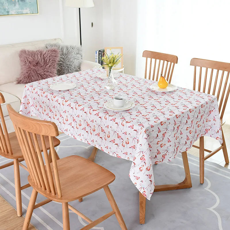 Ling Stripe Flamingo Tablecloth Waterproof Dinner Decorative Table Cover Rectangular Tapete Home Table Cloths Oilproof T