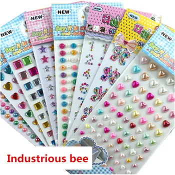 

Cheap Promotional Children's toys sticker Many Styles Mixed Color Acrylic Rhinestone Crystal Diy Decoration Stickers Wholesale