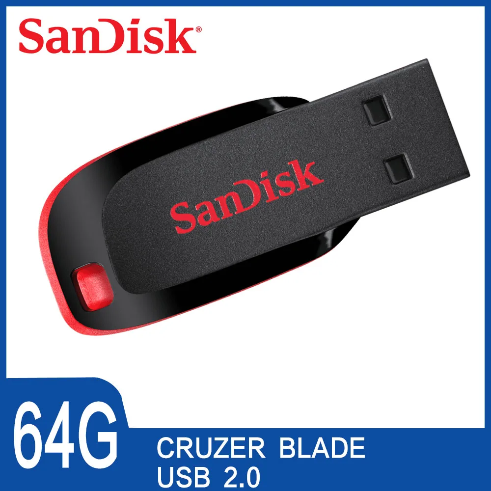 

100% Original SanDisk Cruzer Blade CZ50 USB Flash Drive 128gb 64GB 32G 16GB 8GB Pen Drives USB 2.0 Support official verification