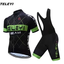 TELEYI черный Pro Велоспорт Джерси Набор Мужская велосипедная одежда Ropa Ciclismo MTB велосипедный Джерси Топ нагрудник мягкие шорты Лето