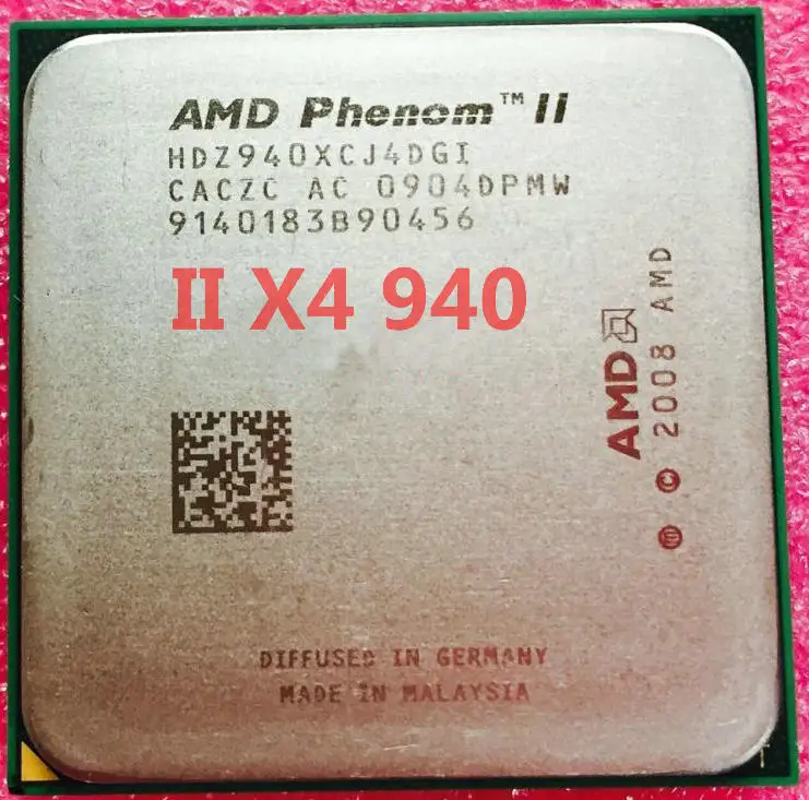 Процессор Phenom II X4 940, 3,0 ГГц, 2 Мб, кэш L2, четырехъядерный процессор HDZ940XCJ4DGI, процессор Socket AM2+ X4 940, настольный процессор, 125 Вт