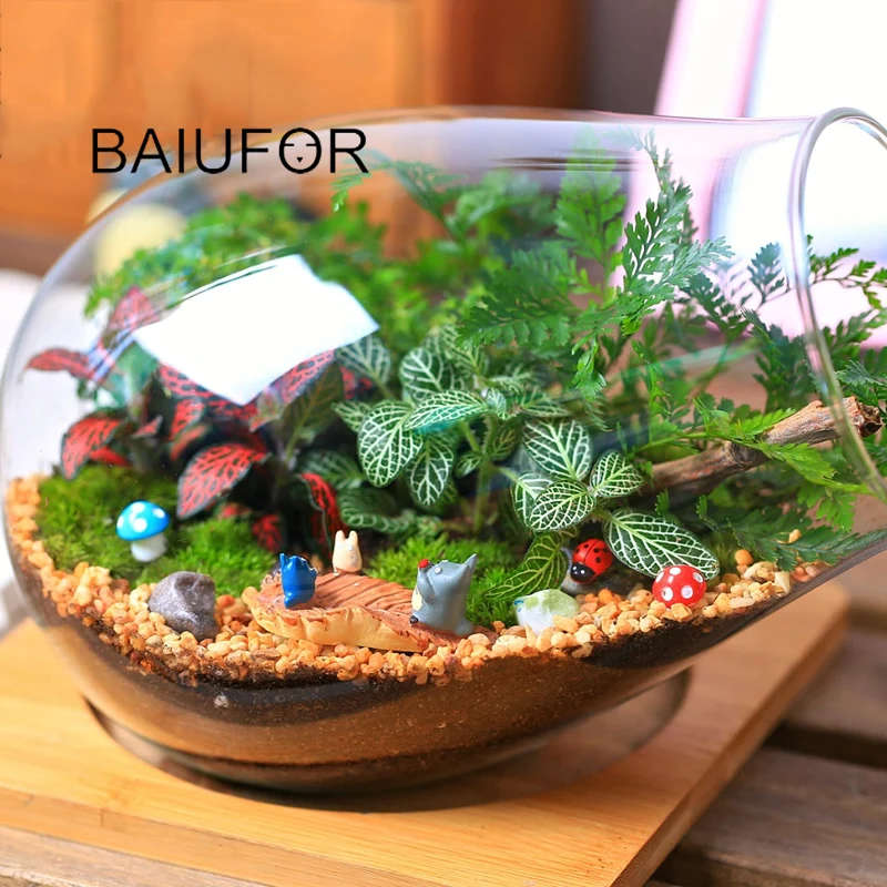 Miniature Figurines BAIUFOR Super Mini Animals 1 Fairy Garden Miniatures diy Terrarium Figurines Micro Moss Landscape Decor Dollhouse Accessories miniature duck figurines,miniature ornament,miniature figurines