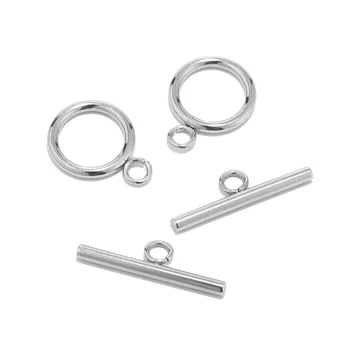 

10 Sets Stainless Steel Toggle Clasps Connectors Jewelry Findings Silver Tone