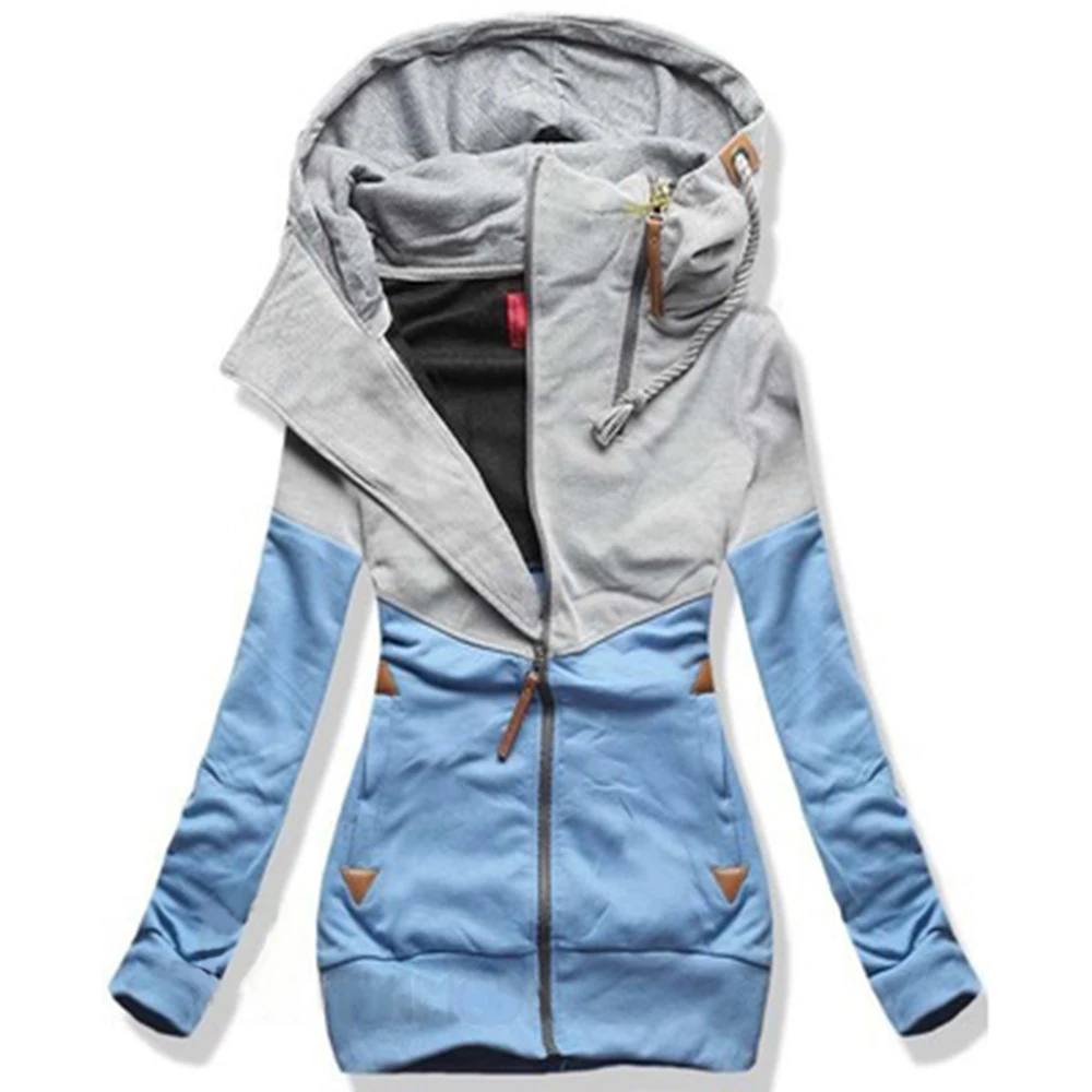 New Hooded Patchwork Women Hoodies Sweatshirts Plus Size Zipper Autumn Tops Long Sleeves Korean Loose Pockets Pullovers Female New Hooded Patchwork Women Hoodies Sweatshirts Plus Size Zipper Autumn Tops Long Sleeves Korean Loose Pockets Pullovers Female
