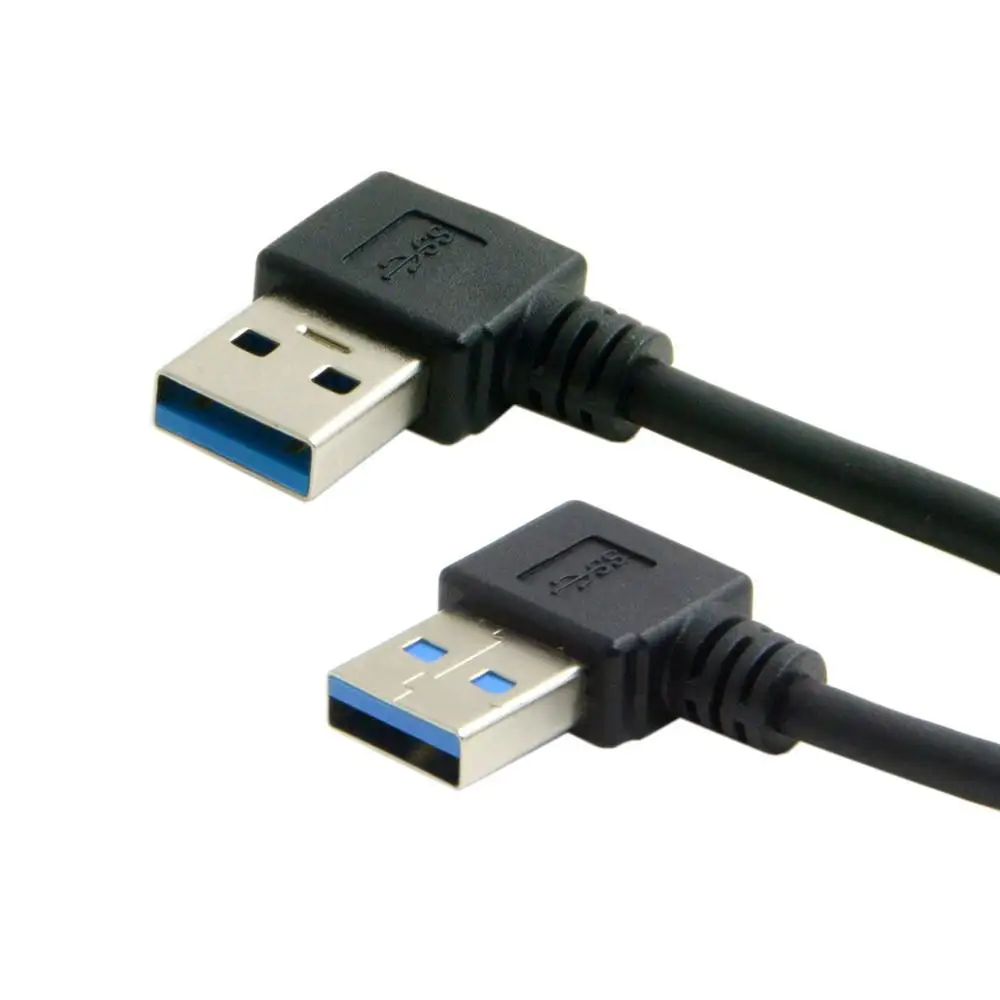 

50cm 20cm USB 3.0 Type A Male 90 Degree Left Angled to Right Angled Extension Cable Straight Connection