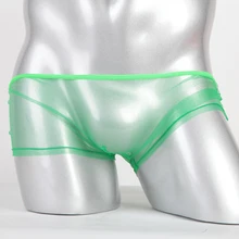 Мужские шорты, боксеры, нижнее белье, сексуальные прозрачные Однотонные трусы, мужские трусы с мешочком для пениса, мужские трусы для геев