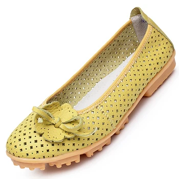 

TEXU New 2017Women genuine Leather Flats Shoes Cut Outs Ballet Women Flats Comfort Shoes Woman Moccasins