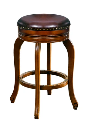 Европейский Стиль Барный стул современный простой кожаный барный стул домашний американский стиль высокий барный стул - Цвет: brown stool SH76cm