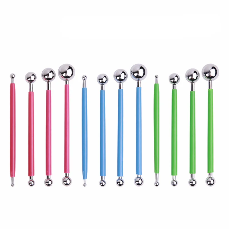 

4PC Stainless Steel Ball Pen For Soft Clay Pottery Art DIY Engraving Tools Ceramic Pottery Modeling Tools Combination Set