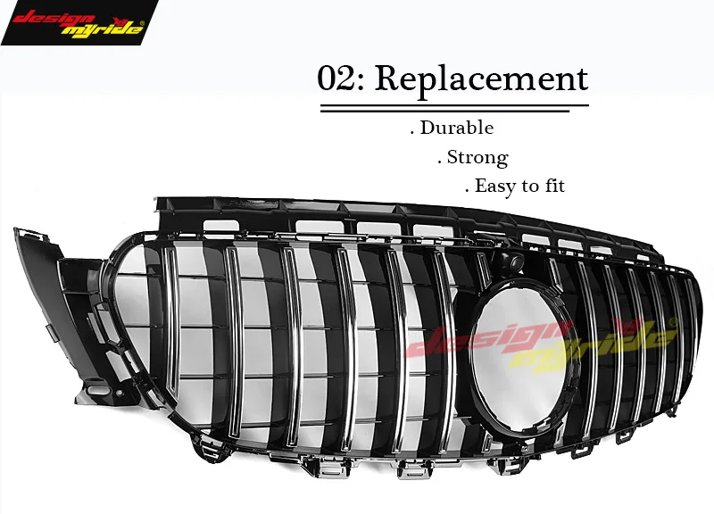 GT R стиль решетка W213 Спорт E63AMG вид ABS серебро с камерой для Mercedes E класс E200 E250 E300 E350 грили без знака 16