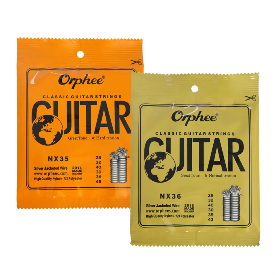 New Orphee Classic Classical Guitar Strings Nylon and Silver Plated Wire Hard/Normal Tension 028-043/028-045 Wholesales | Спорт и
