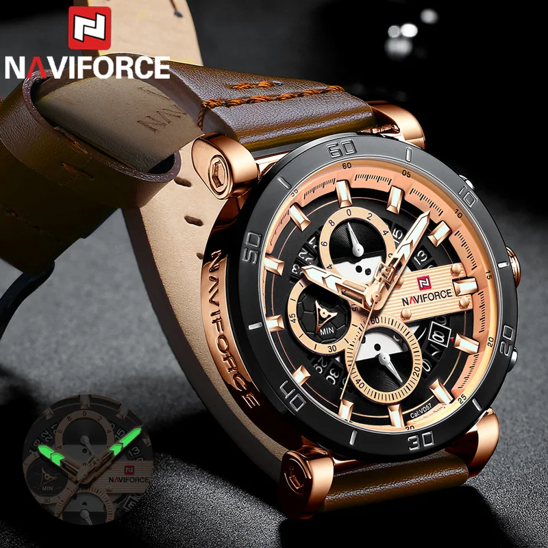 Relogio Masculino NAVIFORCE мужские часы Топ бренд Роскошный Спортивный Хронограф военные