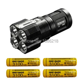 

Nitecore TM28 6000 Lumen Rechargeable Flashlight / Searchlight -4x XHP35 HI LED with 4x Nitecore 3100mAh 18650 IMR Batteries