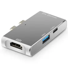 5 в 1 с двойным USB type C к HDMI 4K 30 Гц USB 3,0 SD TF концентратор-картридер type C зарядка PD адаптер для Macbook 13 15 дюймов