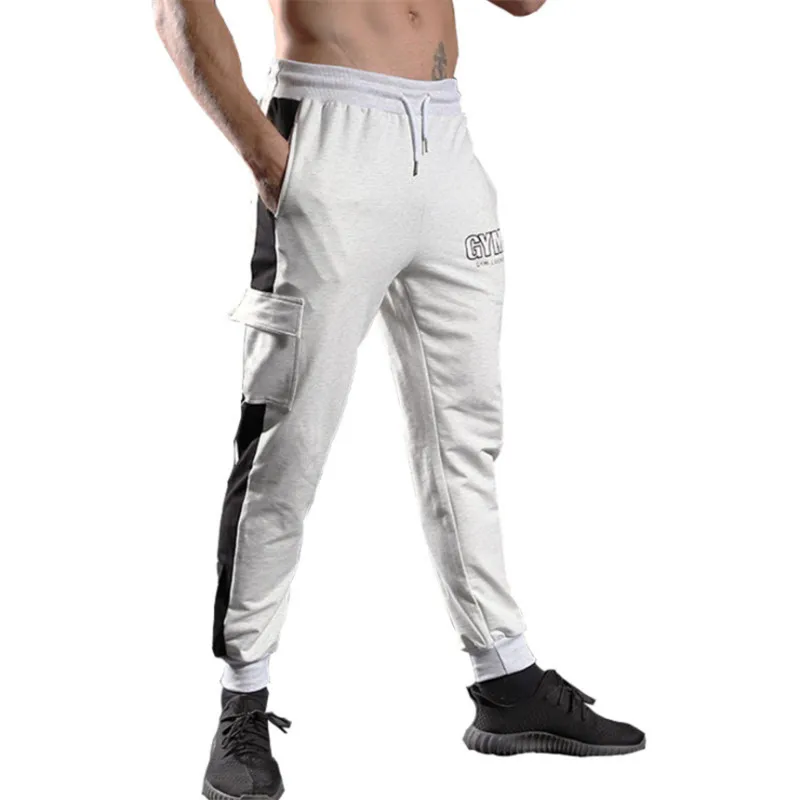 

Autumn men Jogger Pants Men Pocket Sweatpants Men Elastic Waistband Black Casual Pants Pantalon Hombre